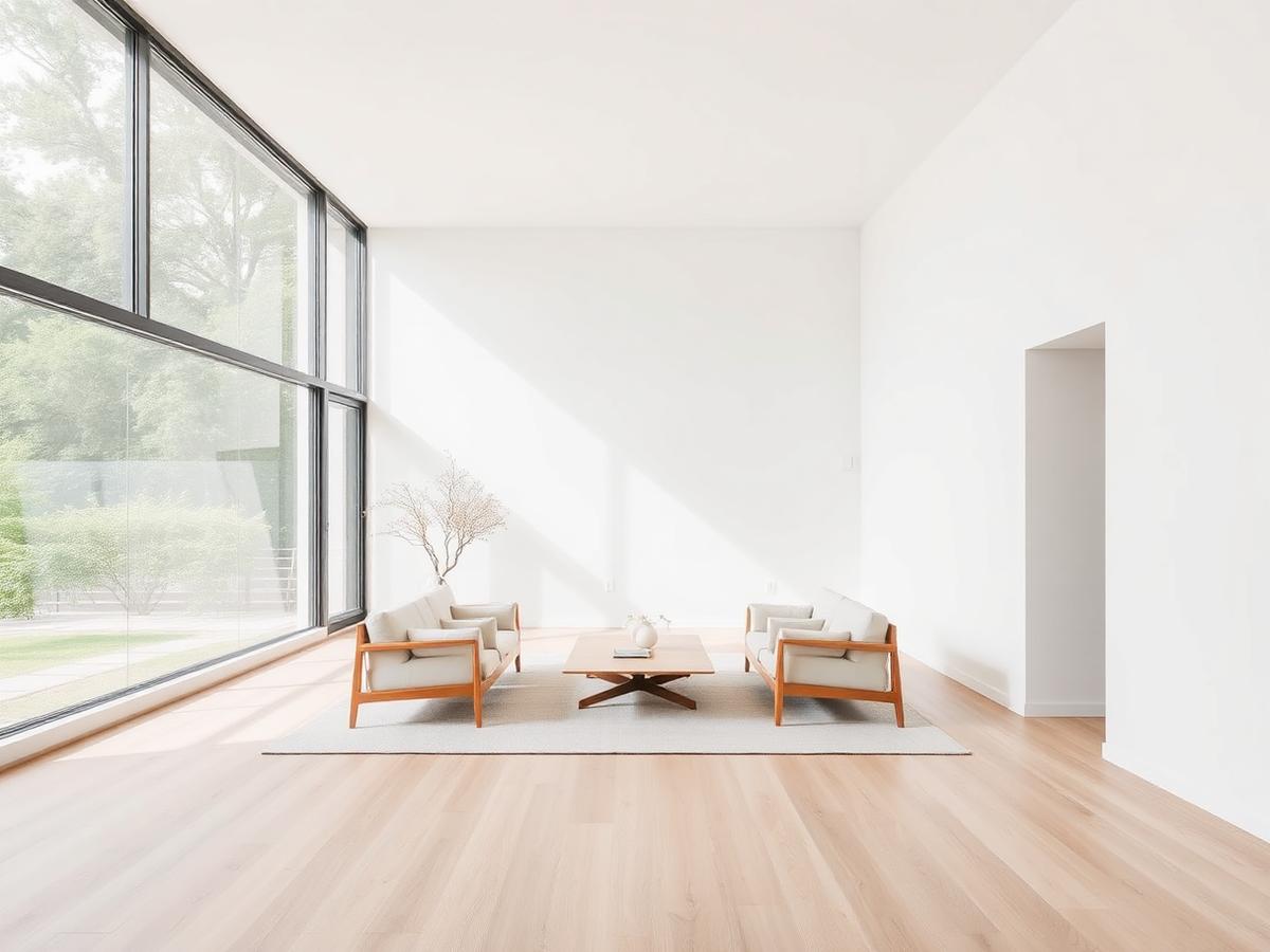 Interior minimalista con luz natural